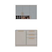 Cozinha Compacta Itatiaia Essence 120cm em Madeira Fendi/Gris Cozinha Compacta Itatiaia Essence 120cm em Madeira Fendi/Gris