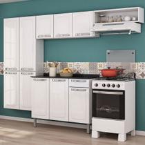 Cozinha Compacta Itatiaia Rose Completa com 4 Peças 10 portas e 1 gaveta Branca com nicho Cozinha Compacta Itatiaia Rose Completa com 4 Peças 10 portas e 1 gaveta Branca com nicho