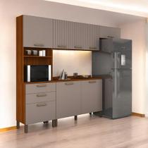 Cozinha Compacta Juliette com Torre Armário Áereo e Balcão 120 Cinamomo e Connect Cozinha Compacta Juliette com Torre Armário Áereo e Balcão 120 Cinamomo e Connect