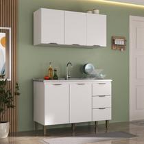 Cozinha Compacta Kit 2 Peças Balcão e Aéreo 120 Cm