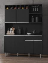Cozinha Compacta Kit Alice 130 mt Preto Fosco Ajl