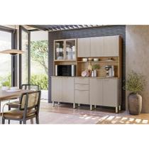 Cozinha Compacta Kit Amora c/ 10 Portas e 2 Gavetas 198cm Amendola/Nude Prime TX - Demóbile Cozinha Compacta Kit Amora c/ 10 Portas e 2 Gavetas 198cm Amendola/Nude Prime TX - Demóbile