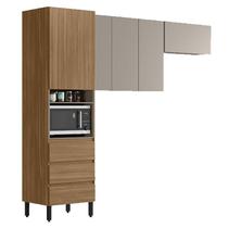 Cozinha Compacta Lazuli 3 Peças Amêndola Touch Nude Prime TX - Demóbile - Demobile