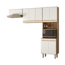Cozinha Compacta Lemon 8 Portas Freijó/Off White Cristal - Nicioli Cozinha Compacta Lemon 8 Portas Freijó/Off White Cristal - Nicioli