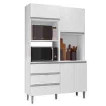 Cozinha Compacta Livia 4 Portas 2 Gavetas MDF-MDP 120cm Branco Realj Móveis Cozinha Compacta Livia 4 Portas 2 Gavetas MDF-MDP 120cm Branco Realj Móveis