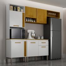 Cozinha Compacta Liza 6 Portas 1 Gaveta Com Nicho Detalhe Ripado Mobilihouse