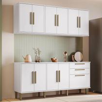 Cozinha Compacta Lorena 11 Portas 2 Gavetas Branco - Kaiki Móveis