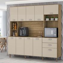 Cozinha Compacta Luiza 10 Portas 2 Gavetas Freijó/Vanilla - Panorama Móveis Cozinha Compacta Luiza 10 Portas 2 Gavetas Freijó/Vanilla - Panorama Móveis