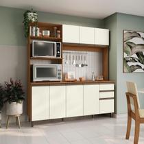 Cozinha Compacta Luna Kappesberg 3 Peças Canela/Off White 192,5cm Cozinha Compacta Luna Kappesberg 3 Peças Canela/Off White 192,5cm