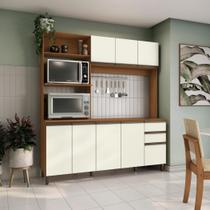 Cozinha Compacta Luna sem Tampo e Pia Kappesberg 3 Peças Canela/Off White Cozinha Compacta Luna sem Tampo e Pia Kappesberg 3 Peças Canela/Off White