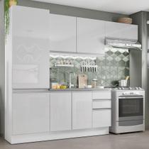 Cozinha Compacta Madesa 100% MDF Acordes com Armário e Balcão - Portas Branco Brilho