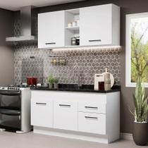 Cozinha Compacta Madesa Agata 150002 com Armário e Balcão (Sem Tampo e Pia) - Branco