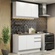 Cozinha Compacta Madesa Glamy 120001 com Armário e Balcão (Sem Tampo e Pia) Branco