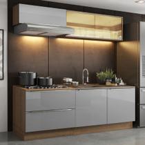 Cozinha Compacta Madesa Lux com Armário e Balcão 5 Portas 2 Gavetas - Rustic