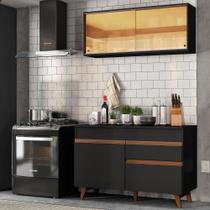 Cozinha Compacta Madesa Reims 120001 com Armário e Balcão - Preto