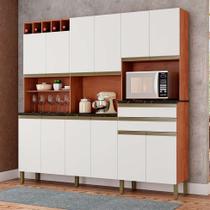 Cozinha Compacta Malbec Prime 12 PT 2 GV Castanho e Branco - Ronipa