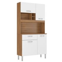 Cozinha Compacta Malta 4 Portas 1 Gaveta Amêndola Touch Branco 91401 Demóbile