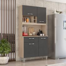 Cozinha Compacta Malta Avena Touch Grafito Demóbile