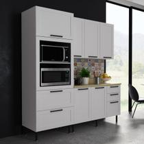 Cozinha Compacta MDF 3 Peças com Armário Paneleiro e Balcão com Tampo Multimóveis CR20454