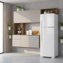 Cozinha Compacta Mel 180cm Suspensa Completa com Balcão Poquema Móveis