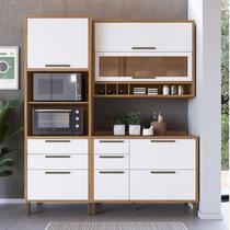 Cozinha Compacta Modulada 100% MDF 3 Peças 6 Portas 5 Gavetas e Vidro 194cm Vicenza Espresso Móveis Branco/Amêndoa Cozinha Compacta Modulada 100% MDF 3 Peças 6 Portas 5 Gavetas e Vidro 194cm Vicenza Espresso Móveis Branco/Amêndoa