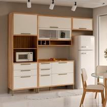 Cozinha Compacta Modulada 100% MDF 4 Peças 7 Portas 5 Gavetas e Vidro 274cm Vicenza Espresso Móveis Branco/Amêndoa Cozinha Compacta Modulada 100% MDF 4 Peças 7 Portas 5 Gavetas e Vidro 274cm Vicenza Espresso Móveis Branco/Amêndoa