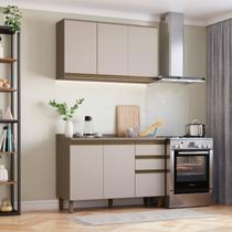 Cozinha Compacta Modulada 2 Peças 100% MDF com Tampo Connect Marrom/Duna/Cristal Ii Cozinha Compacta Modulada 2 Peças 100% MDF com Tampo Connect Marrom/Duna/Cristal Ii