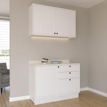 Cozinha Compacta Modulada 2 Peças 3 Portas 3 Gavetas Sevilha Branco/Ártico/Cinza Argila Cozinha Compacta Modulada 2 Peças 3 Portas 3 Gavetas Sevilha Branco/Ártico/Cinza Argila