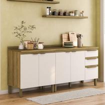 Cozinha Compacta Modulada 2 Peças com Tampo 25mm Magnolia Yescasa Marrom/Mel/Branco Cozinha Compacta Modulada 2 Peças com Tampo 25mm Magnolia Yescasa Marrom/Mel/Branco
