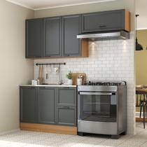 Cozinha Compacta Modulada 3 Peças 2 Aéreos 1 Balcão Soho CabeCasa MadeiraOriginals Cinza/Freijó/Grafite Cozinha Compacta Modulada 3 Peças 2 Aéreos 1 Balcão Soho CabeCasa MadeiraOriginals Cinza/Freijó/Grafite
