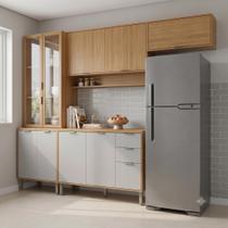 Cozinha Compacta Modulada 4 Peças 270cm 10 Portas e 2 Gavetas Colors Marrom Freijó/Cinza Chalck Cozinha Compacta Modulada 4 Peças 270cm 10 Portas e 2 Gavetas Colors Marrom Freijó/Cinza Chalck