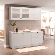 Cozinha Compacta Modulada 4 Peças 6 Portas 3 Gavetas com Tampo Sevilha Branco/Artico Cozinha Compacta Modulada 4 Peças 6 Portas 3 Gavetas com Tampo Sevilha Branco/Artico