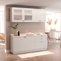 Cozinha Compacta Modulada 4 Peças 6 Portas 3 Gavetas Sevilha Branco/Artico Cozinha Compacta Modulada 4 Peças 6 Portas 3 Gavetas Sevilha Branco/Artico