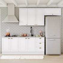 Cozinha Compacta Modulada 4 Peças com Aéreo Basculante 100% MDF Branco HP Americana Cozinha Compacta Modulada 4 Peças com Aéreo Basculante 100% MDF Branco HP Americana
