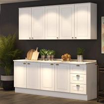 Cozinha Compacta Modulada 4 Peças Emily Espresso Móveis Branco/HP/Calcare Cozinha Compacta Modulada 4 Peças Emily Espresso Móveis Branco/HP/Calcare