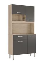 Cozinha compacta modulada 4 Portas 1 Gaveta Malta 91401 Demobile Avena/Grafito