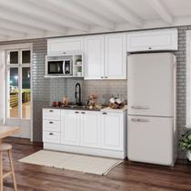 Cozinha Compacta Modulada 4 Portas 3 Gavetas Emily Branco/HP/Calcare Cozinha Compacta Modulada 4 Portas 3 Gavetas Emily Branco/HP/Calcare