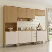 Cozinha Compacta Modulada 5 Peças 270cm 12 Portas e 2 Gavetas Colors Marrom Freijó/Nazca Cozinha Compacta Modulada 5 Peças 270cm 12 Portas e 2 Gavetas Colors Marrom Freijó/Nazca