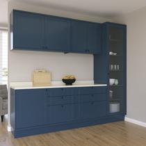Cozinha Compacta Modulada 5 Peças 6 Portas 6 Gavetas Sevilha Azul/Cinza Cozinha Compacta Modulada 5 Peças 6 Portas 6 Gavetas Sevilha Azul/Cinza
