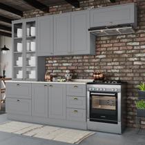 Cozinha Compacta Modulada 5 Peças Emily Cinza/Calcare