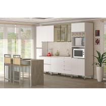 Cozinha Compacta Modulada 6 PeAas sem Tampo de 120 Branco Vidro Reflecta PArola Luciane MA³veis