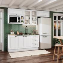 Cozinha Compacta Modulada 6 Peças com Aéreo para Micro-Ondas Emily Espresso Móveis Cozinha Compacta Modulada 6 Peças com Aéreo para Micro-Ondas Emily Espresso Móveis