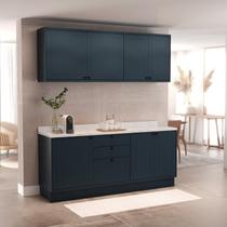 Cozinha Compacta Modulada 7 Portas 3 Gavetas 100% MDF sem Tampo Sevilha Azul/Órion Cozinha Compacta Modulada 7 Portas 3 Gavetas 100% MDF sem Tampo Sevilha Azul/Órion