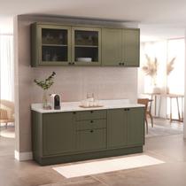 Cozinha Compacta Modulada 7 Portas 3 Gavetas 100% MDF sem Tampo Sevilha Verde/Hill Cozinha Compacta Modulada 7 Portas 3 Gavetas 100% MDF sem Tampo Sevilha Verde/Hill