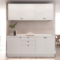 Cozinha Compacta Modulada 7 Portas 3 Gavetas 100% MDF Sevilha Branco/Artico Cozinha Compacta Modulada 7 Portas 3 Gavetas 100% MDF Sevilha Branco/Artico