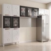 Cozinha Compacta Modulada de Aço 3 Peças 280cm Mirage New Branco/Preto Cozinha Compacta Modulada de Aço 3 Peças 280cm Mirage New Branco/Preto