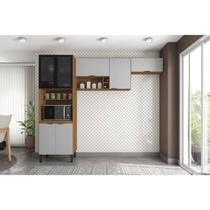 Cozinha Compacta Modulada Firenze 03 Peças 7 Portas Cinza/Amendola/Nude Prime Tx Cozinha Compacta Modulada Firenze 03 Peças 7 Portas Cinza/Amendola/Nude Prime Tx