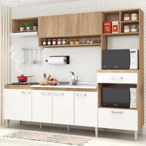 Cozinha Compacta Modulada Inova 8 Ptas 1 Gav FLC Carvalho Branco - Fellicci