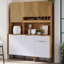 Cozinha Compacta Moscato 6 Portas 1 Gaveta 100% Mdf Amêndoa/Branco - Rio Doce Cozinha Compacta Moscato 6 Portas 1 Gaveta 100% Mdf Amêndoa/Branco - Rio Doce