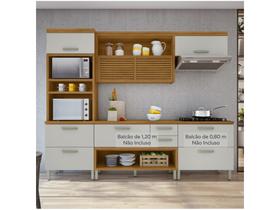 Cozinha Compacta Nesher Realeza Nicho para - Micro-ondas 4 Portas 1 Gaveta 100% MDF
